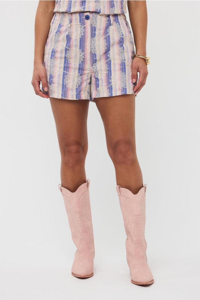 SHORT ANDREA HSS2504 1113 DENIM BLUE/PINK STRIPE